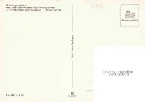 AK / Ansichtskarte Untersteinbach Pfedelbach Hohenlohekreis BW Schulungszentrum der Ortskrankenkassen Wuerttemberg-Baden Speisesaal