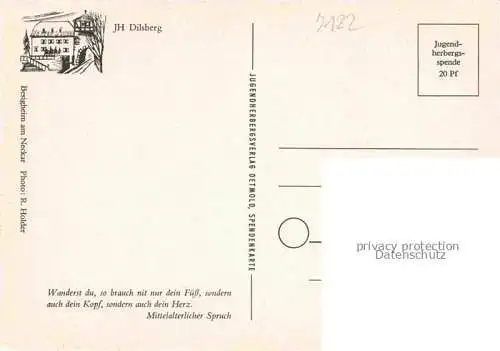 AK / Ansichtskarte Dilsberg Neckar Neckargemuend Heidelberg BW Partie am Wehr Blick zur Altstadt