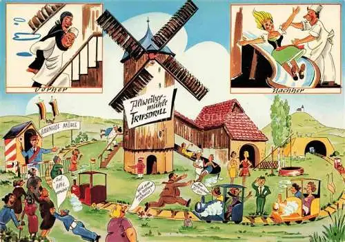 AK / Ansichtskarte Cleebronn Altweibermuehle Tripsdrill Ausflugsort Gasthaus Tierpark Eisenbahn-Trillarium Kuenstlerkarte