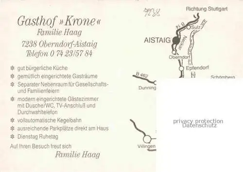 AK / Ansichtskarte Aistaig Gasthof Krone Restaurant Fremdenzimmer