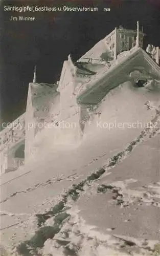 AK / Ansichtskarte Saentis 2504m AR Gipfel Gasthaus Observatorium