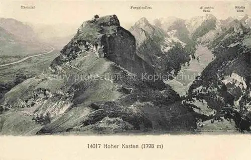 AK / Ansichtskarte Hoher Kasten Hohenkasten 1799m IR Panorama Rheintal Furgglenfirst Altmann Saentis