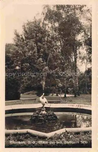 AK / Ansichtskarte Mistelbach Weinviertel Niederoesterreich AT Stadtpark Springbrunnen