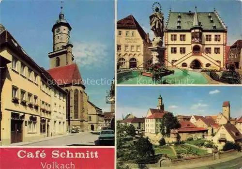 AK / Ansichtskarte Volkach Hotel Garni Schmitt Rathaus Stadtmauer