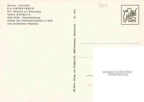 AK / Ansichtskarte Abtswind Weingut Gaststaette Behringer