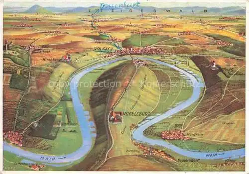 AK / Ansichtskarte Volkach Fliegeraufnahme mit Mainschleife