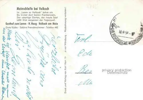 AK / Ansichtskarte Volkach Fliegeraufnahme mit Mainschleife