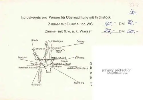 AK / Ansichtskarte Volkach Gasthof Behringer Gastraum Zimmer