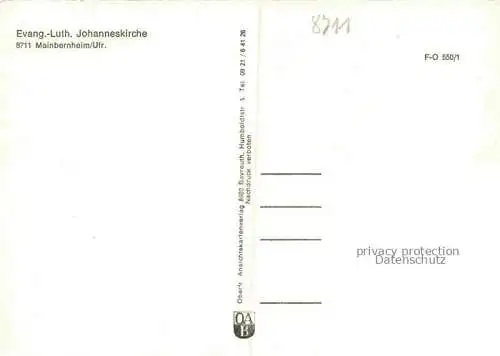 AK / Ansichtskarte Mainbernheim Ev Luth Johanneskirche Inneres
