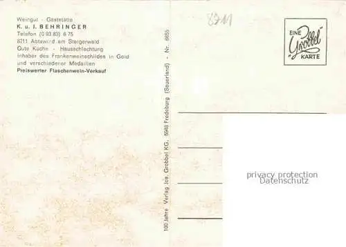 AK / Ansichtskarte Abtswind Weingut Gaststaette Behringer