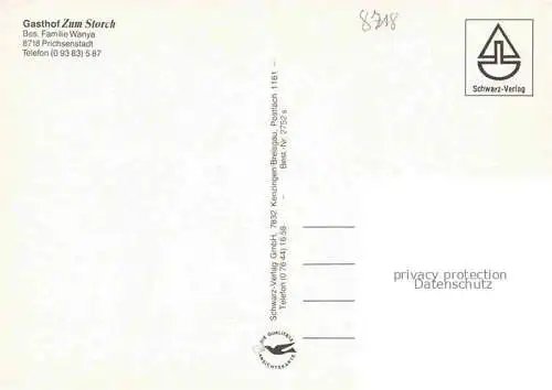 AK / Ansichtskarte Prichsenstadt Gasthof Zum Storch Gastraeume Freiterrasse
