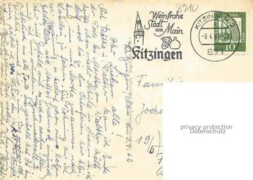 AK / Ansichtskarte Kitzingen Main Partie am Main