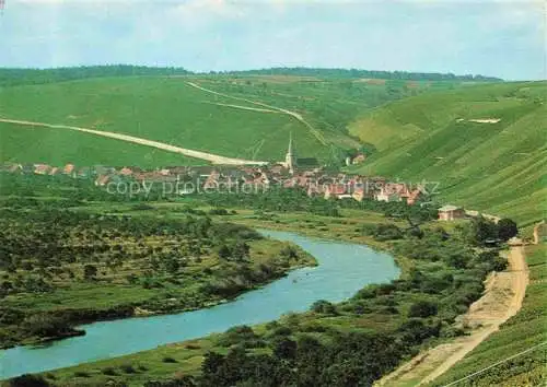 AK / Ansichtskarte Escherndorf Main Volkach Bayern Fliegeraufnahme mit Mainschleife