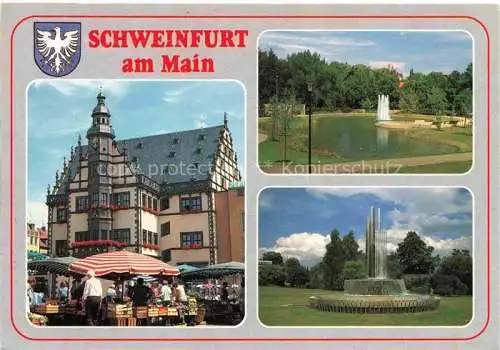 AK / Ansichtskarte SCHWEINFURT Main Rathaus mit Parkanlagen 