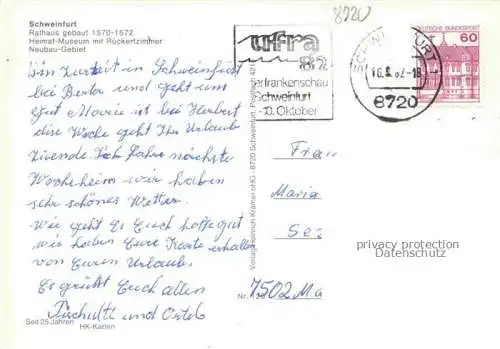 AK / Ansichtskarte SCHWEINFURT Main Rathaus Heimatmuseum Neubaugebiet