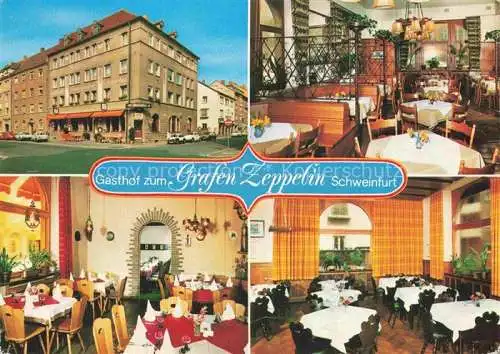 AK / Ansichtskarte SCHWEINFURT Main Gasthof zum Grafen Zeppelin Gastraeume