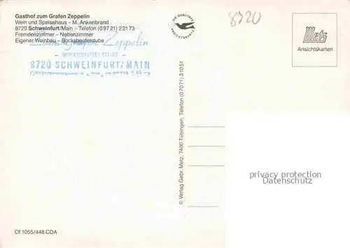 AK / Ansichtskarte SCHWEINFURT Main Gasthof zum Grafen Zeppelin Gastraeume