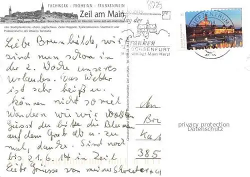 AK / Ansichtskarte Zeil Main Hassberge Bayern Stadtpfarrkirche Jagdschloss Zeller Kaeppele Speiersbrunnen Stadtturm Probstenhof