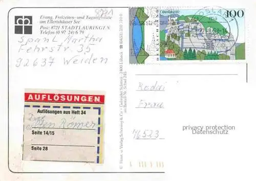 AK / Ansichtskarte Stadtlauringen Unterfranken Haus der Begegnung Gastraeume Brunnen