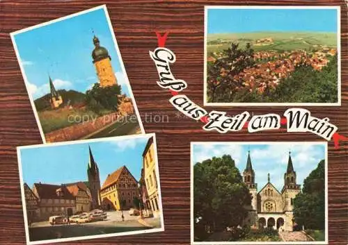 AK / Ansichtskarte Zeil Main Hassberge Bayern Kirche Panorama Marktplatz Schloss