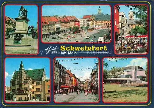 AK / Ansichtskarte SCHWEINFURT Main Monument Markt Rathaus Fussgaengerzone Theater Park