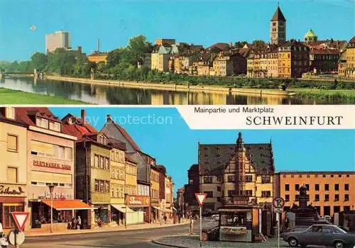 AK / Ansichtskarte SCHWEINFURT Main Mainpartie und Marktplatz