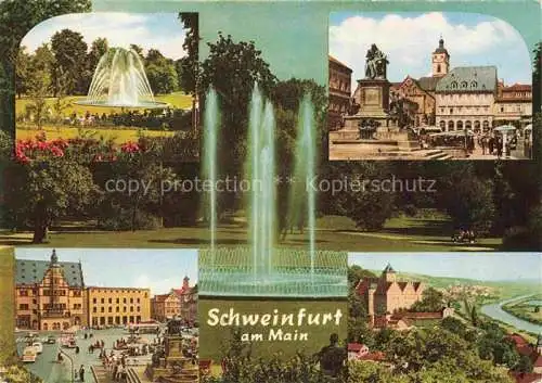 AK / Ansichtskarte SCHWEINFURT Main Park Fontaene Marktplatz Panorama Mainpartie
