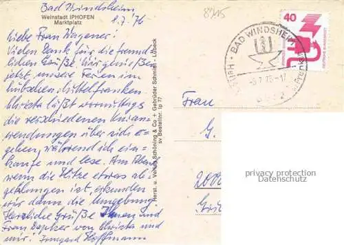 AK / Ansichtskarte Iphofen Marktplatz Rathaus Kirche