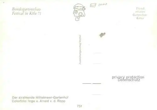 AK / Ansichtskarte BUGA Bundesgartenschau Koeln Mittelmeer Gartenhof 