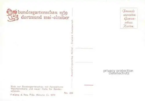 AK / Ansichtskarte BUGA Bundesgartenschau Dortmund Fernsehturm Westfal halle Blick von Oben 