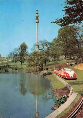 AK / Ansichtskarte BUGA Bundesgartenschau Dortmund Kleinbahn Quellenteich Fernmeldeturm 
