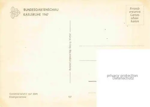 AK / Ansichtskarte BUGA Bundesgartenschau Karlsruhe  Gondolettafahrt Stadtgartensee