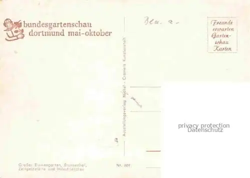 AK / Ansichtskarte BUGA Bundesgartenschau Dortmund Blumengarten Brunnenhof Zeltgaststaette 
