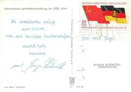 AK / Ansichtskarte IGA Gartenbauaustellung International Erfurt DDR auf dem Festplatz 