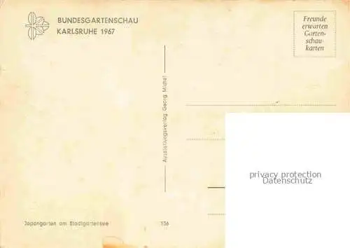 AK / Ansichtskarte BUGA Bundesgartenschau Karlsruhe Japangarten Stadtgartensee