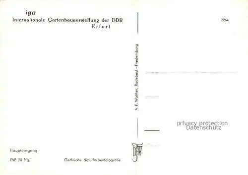 AK / Ansichtskarte IGA Gartenbauaustellung International Erfurt Haupteingang 