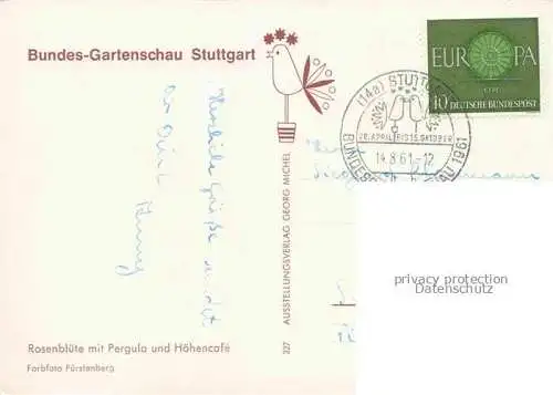 AK / Ansichtskarte BUGA Bundesgartenschau Stuttgart Rosenbluete Pergula Hohencafe 