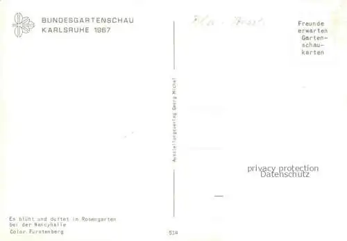 AK / Ansichtskarte BUGA Bundesgartenschau Karlsruhe Nancyhalle Rosengarten 