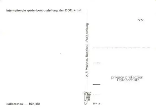 AK / Ansichtskarte IGA Gartenbauaustellung International DDR Erfurt Hallenschau Fruehjahr