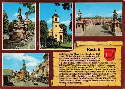 AK / Ansichtskarte Chronik-AK Rastatt Baden Rathaus Schloss