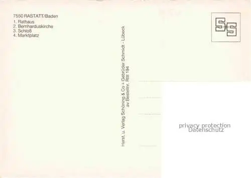 AK / Ansichtskarte Chronik-AK Rastatt Baden Rathaus Schloss