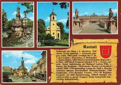 AK / Ansichtskarte Chronik-AK Rastatt Baden Rathaus Schloss