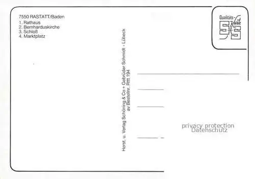 AK / Ansichtskarte Chronik-AK Rastatt Baden Rathaus Schloss