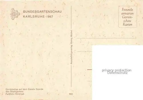 AK / Ansichtskarte BUGA Bundesgartenschau Karlsruhe Gondolettas Canale Grande