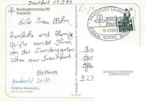 AK / Ansichtskarte BUGA Bundesgartenschau Frankfurt Rosen Kleinbahn