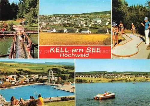 AK / Ansichtskarte Kell See Trier Hochwald Rheinland-Pfalz Teilansichten Ferienanlage Freibad Badesee Minigolf