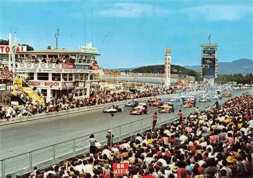 AK / Ansichtskarte Nuerburgring Autorennstrecke Eifel Blick auf Start und Ziel mit Hoher Acht
