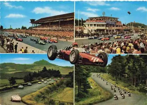 AK / Ansichtskarte Nuerburgring Autorennstrecke Eifel Rennstrecke Rennauto Motorradrennen
