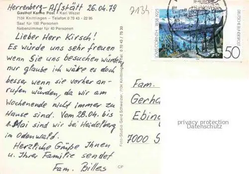 AK / Ansichtskarte Knittlingen Enzkreis BW Gasthaus Kanne-Post