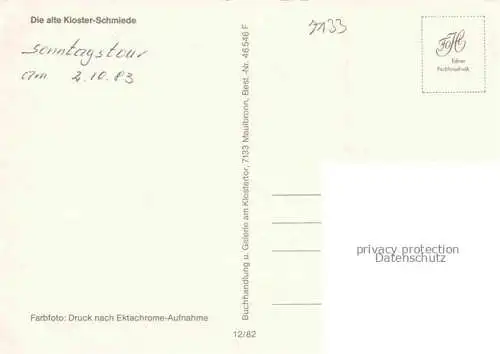 AK / Ansichtskarte Maulbronn Klosterkeller einst Klosterschmiede Fachwerkhaus